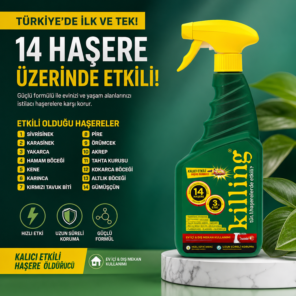 Böcek İlacı  3 Ay Etkili 14 Haşere Kesin Çözüm