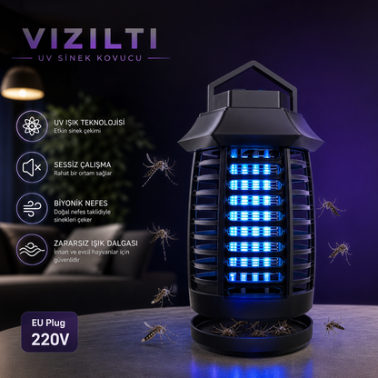 VIZILTI© v2 - UV LED Sinek Öldürücü Gece Lambası | Elektrikli Sivrisinek Böcek Tuzağı