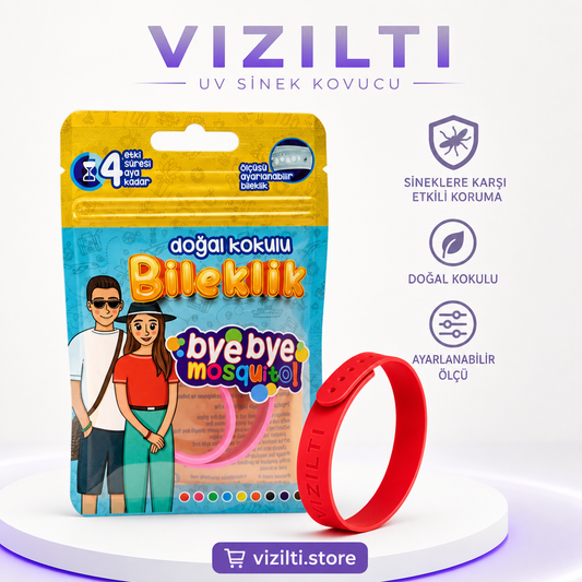 VIZILTI©- Mosquito Yeni Nesil Sivrisinek ve Kene Bilekliği Yetişkin/Çocuk