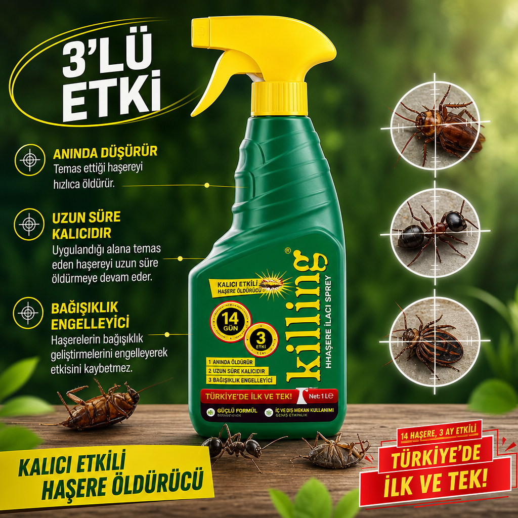 Böcek İlacı  3 Ay Etkili 14 Haşere Kesin Çözüm