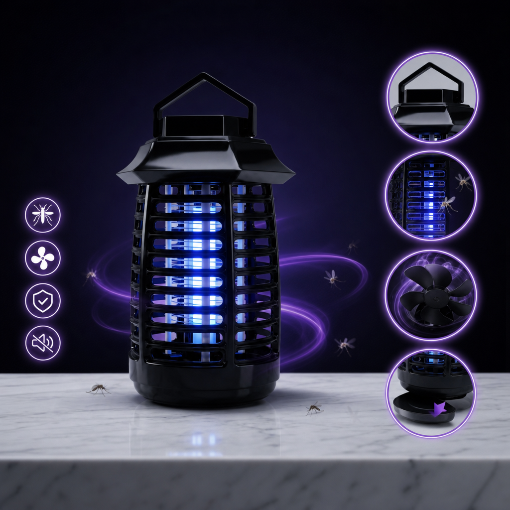 VIZILTI© v2 - UV LED Sinek Öldürücü Gece Lambası | Elektrikli Sivrisinek Böcek Tuzağı