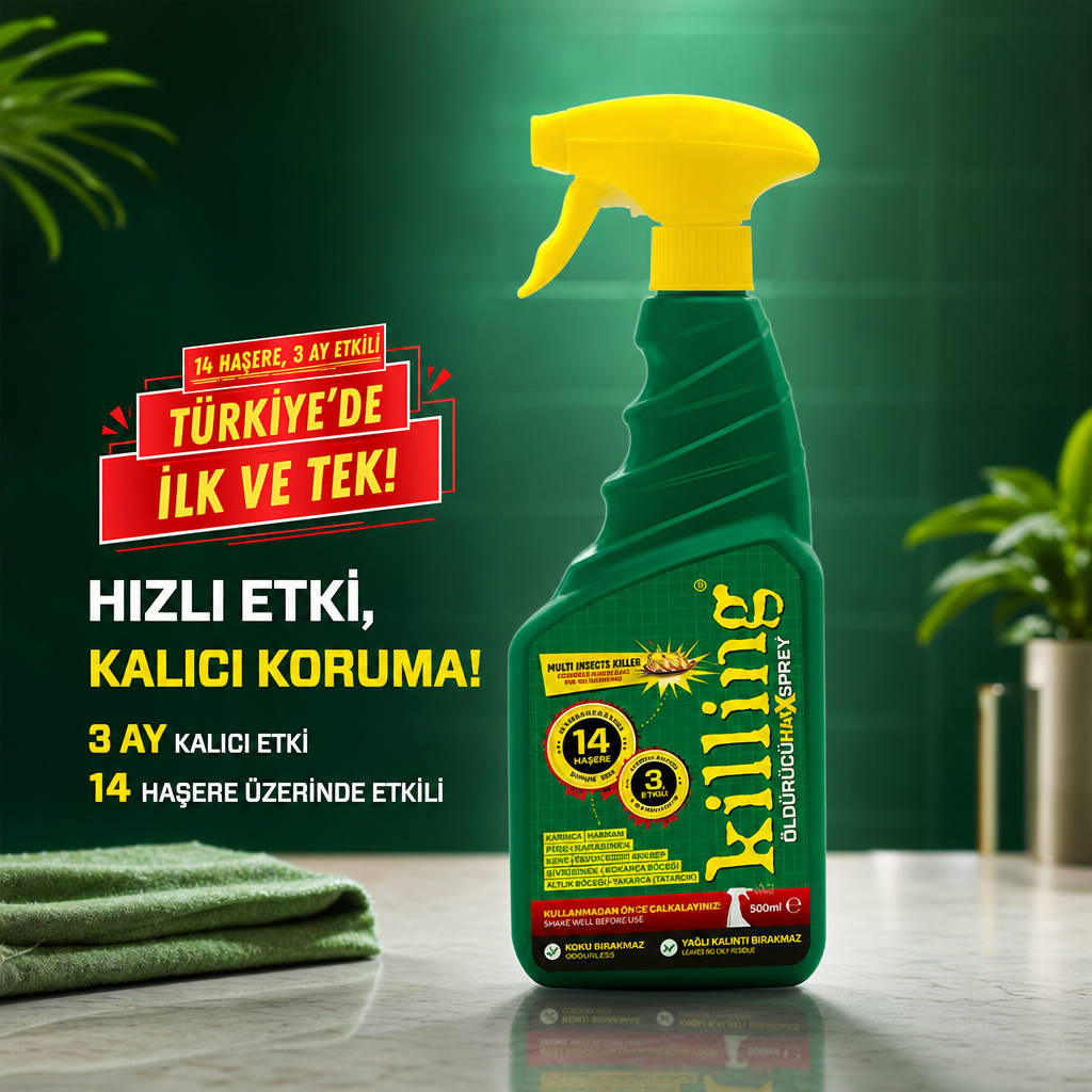 Böcek İlacı  3 Ay Etkili 14 Haşere Kesin Çözüm